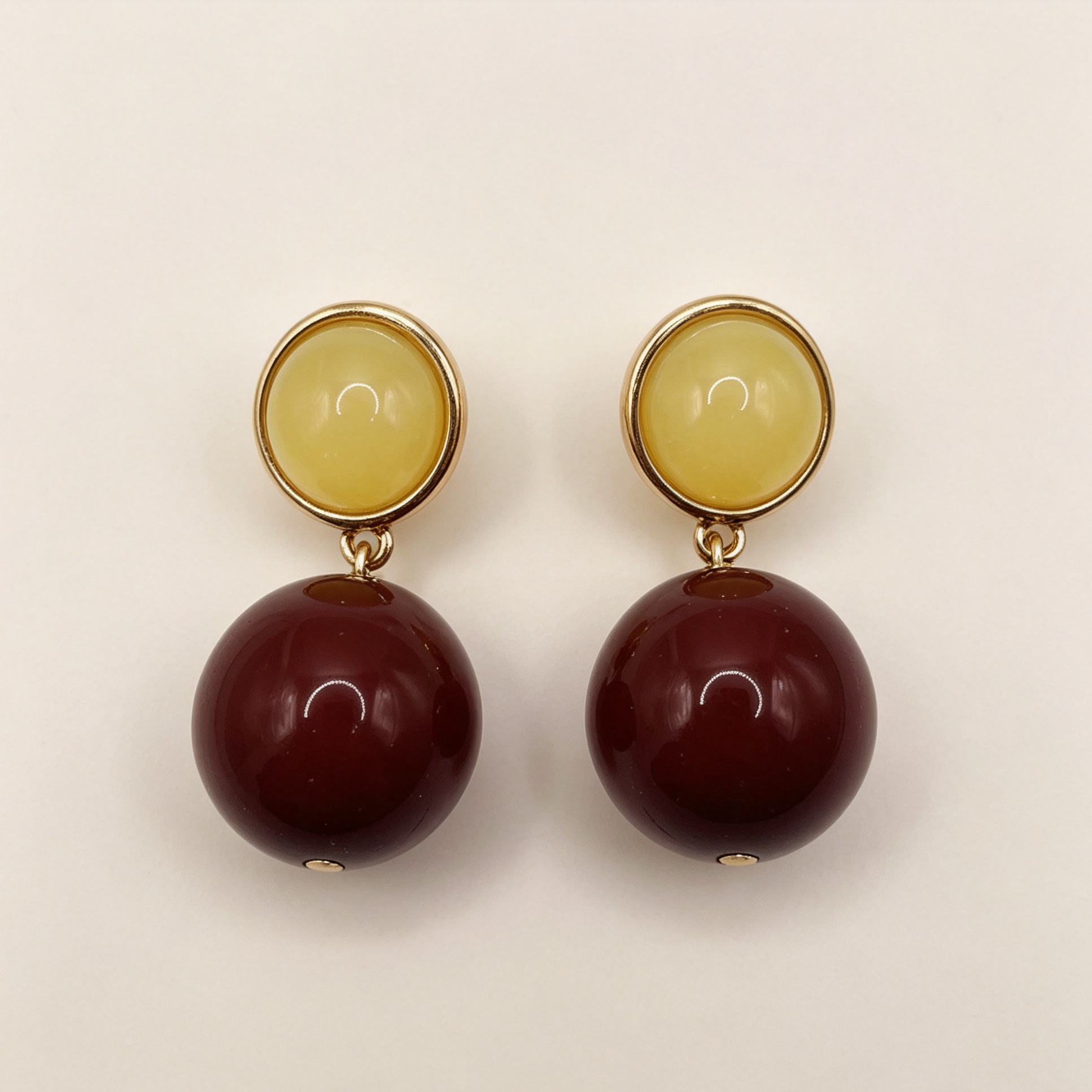 Pendientes B2B Mayorista | Diseño Bicolor Esfera Brillante, 3 Tonos de Color, Joyería Ji Joya