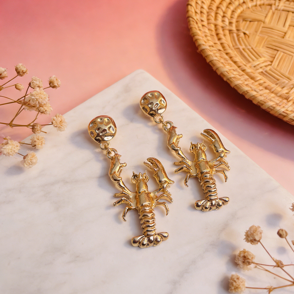 Pendientes de Langosta - Joyería de Declaración de Moda|JI JOYA