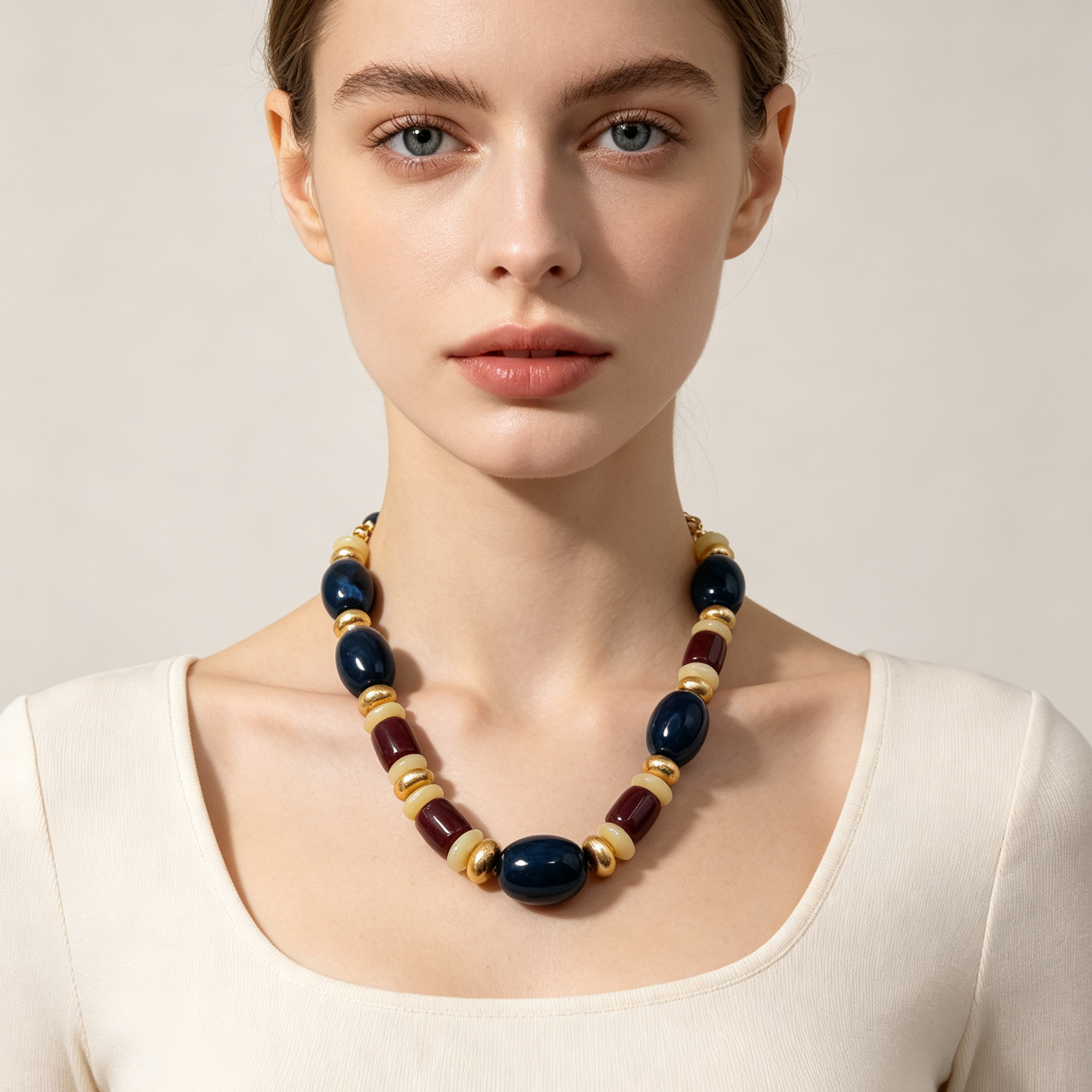 Collar de cuentas vintage multicolor, collar de moda étnico para mujer, accesorios al por mayor|JI JOAY