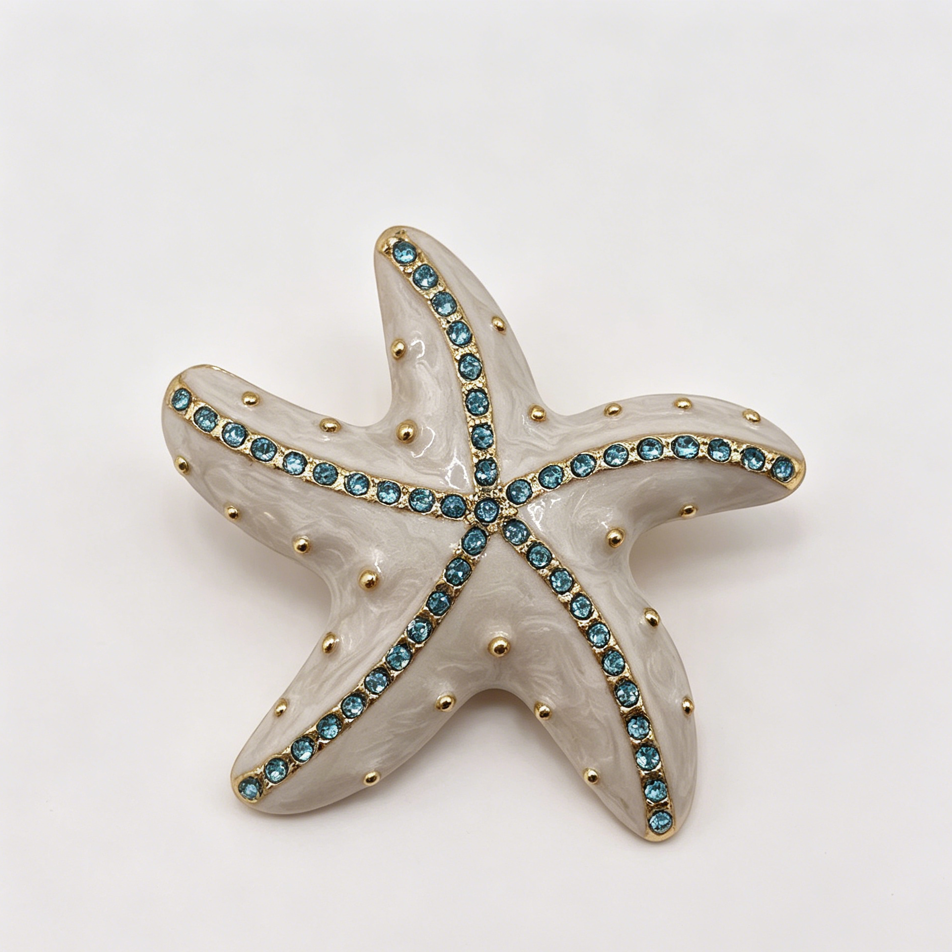 Broche Estrella de Mar Esmaltado con Cristales, Accesorio de Moda Mayorista para Mujer, 2 Colores Disponibles|JI JOYA