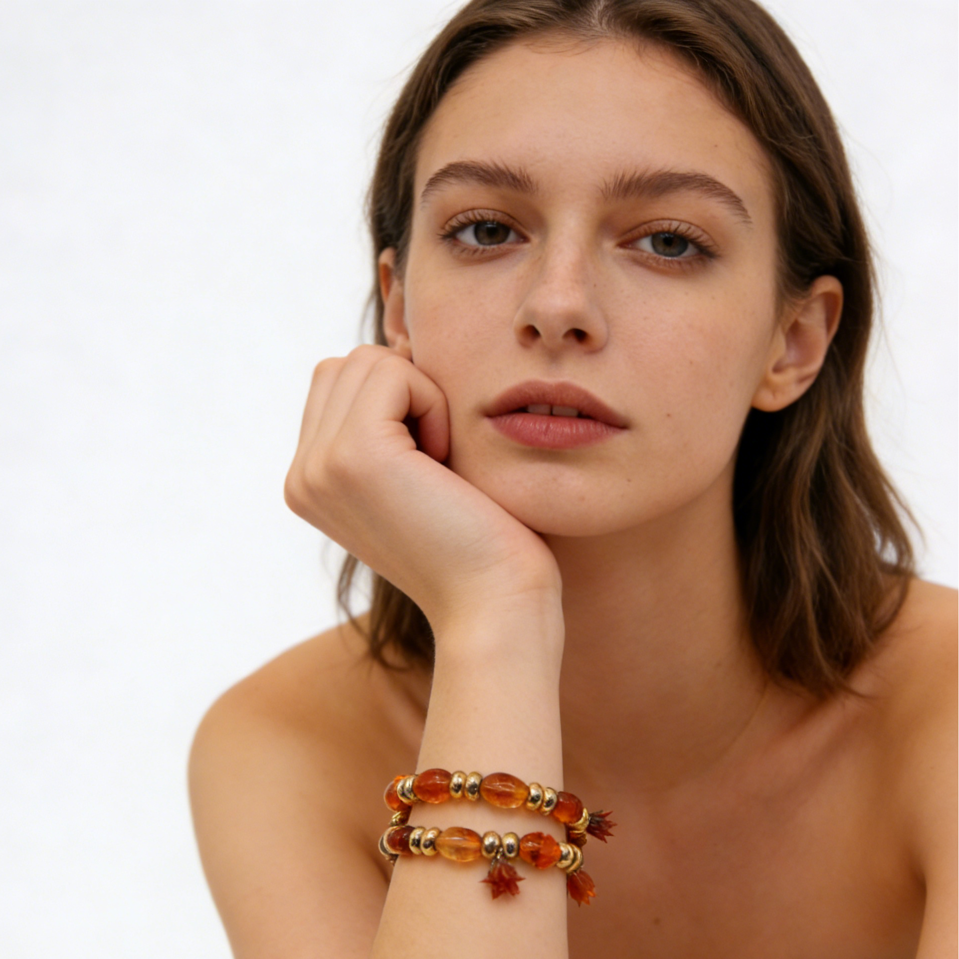 Conjunto de joyas de pétalos de resina de colores: estética Y2K para uso diario