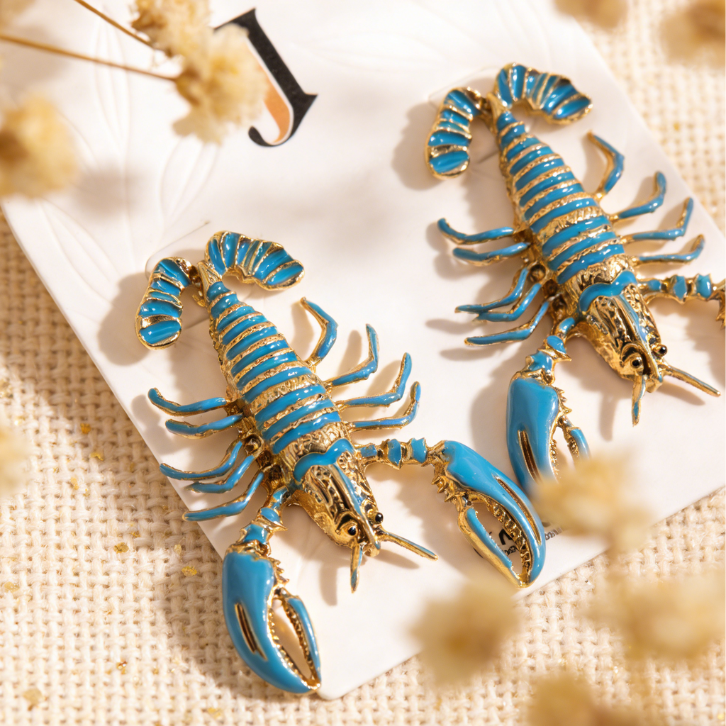 Pendientes Statement de Langosta - Accesorio de Moda Único|JI JEWELLERY