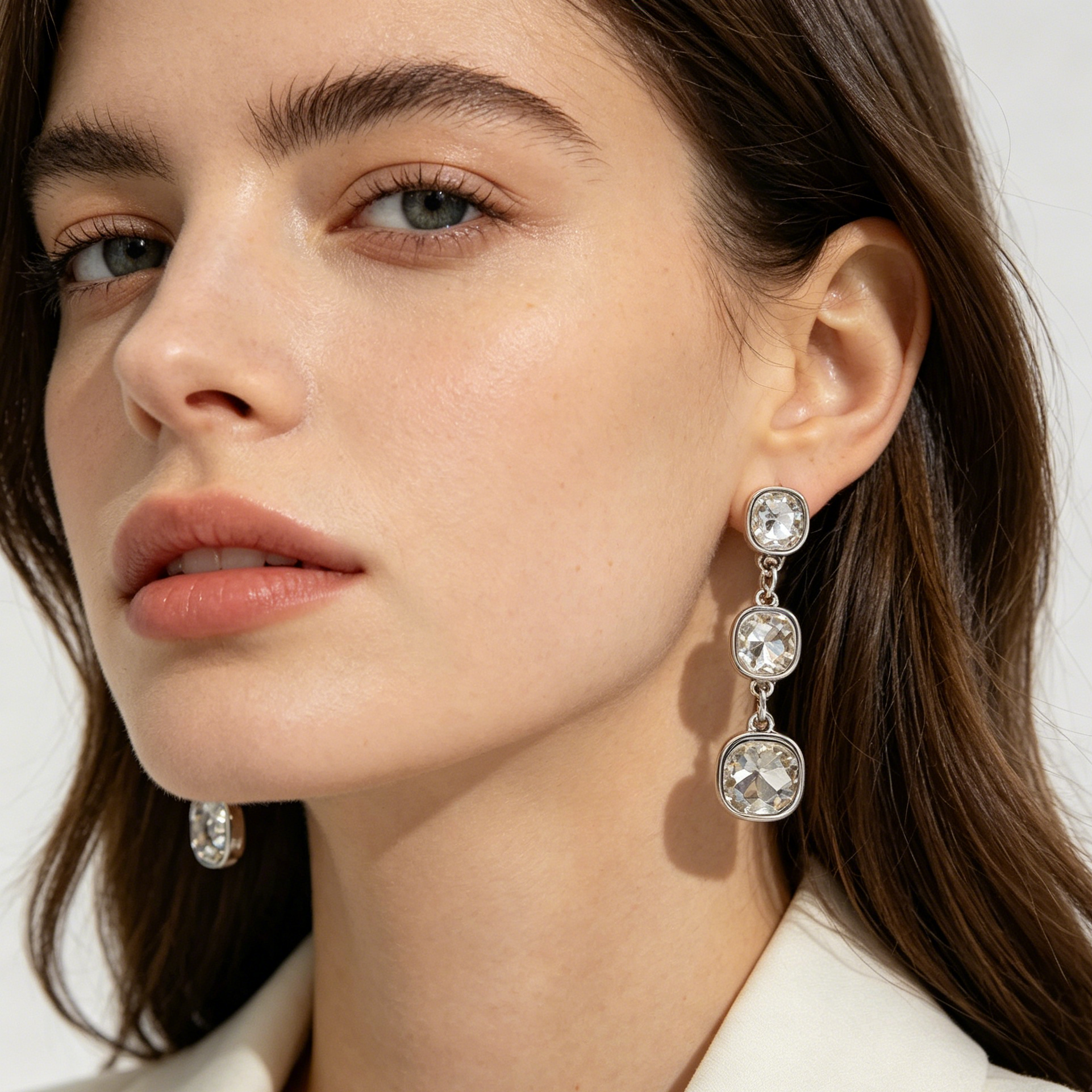 Pendientes Colgantes de Cristal 2 Colores - Joyería Mayorista de Moda con Pin S925|JI JOYA