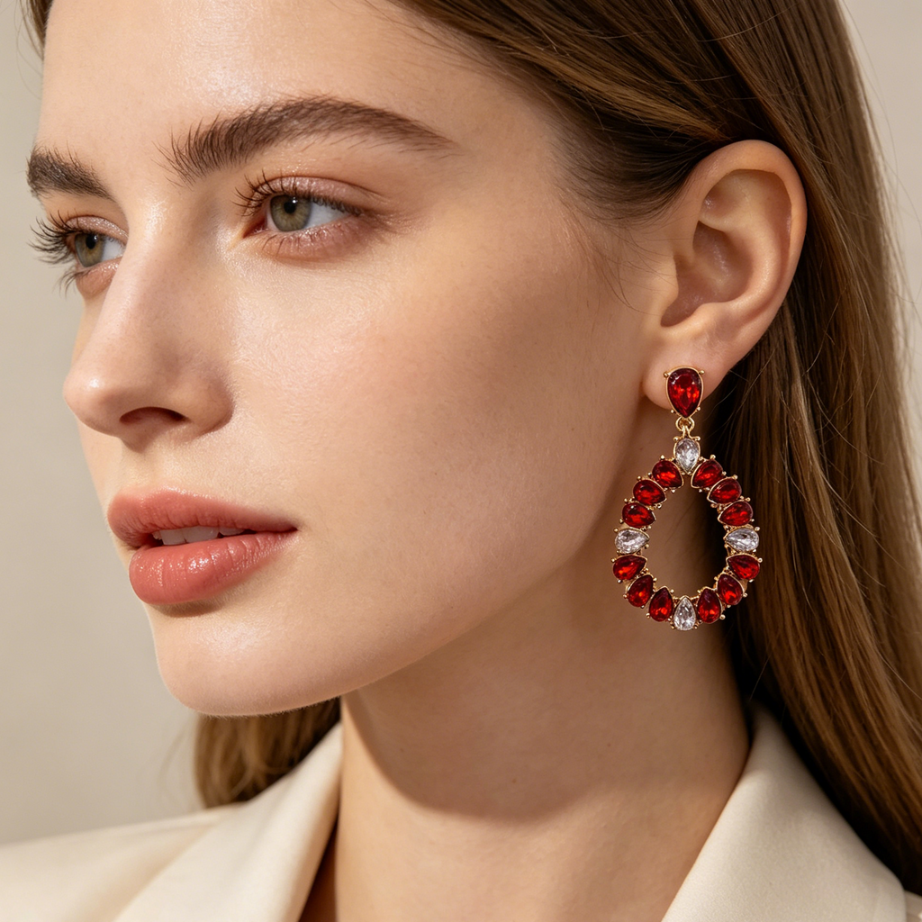 Pendientes Lágrima de Circonia Cúbica - Chapados en Oro/Plata | Joyería de Moda al Por Mayor|JI JOYA