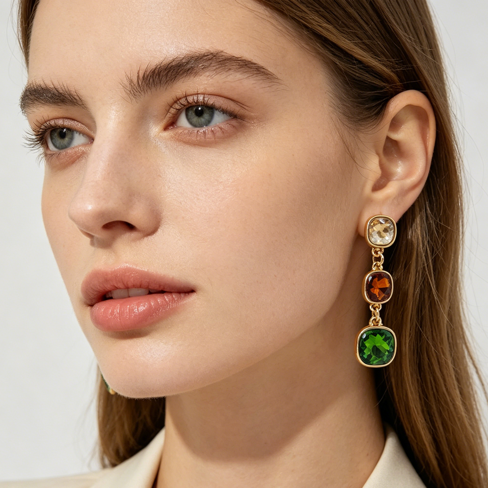 Pendientes Colgantes de Cristal 2 Colores - Joyería Mayorista de Moda con Pin S925|JI JOYA
