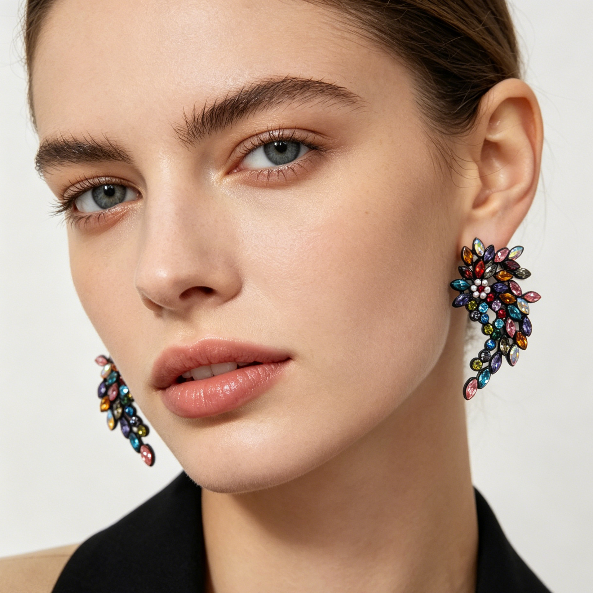 Aretes de Cristal de Zirconia en Forma de Ala | Joyería de Moda al Por Mayor|JI JOYA