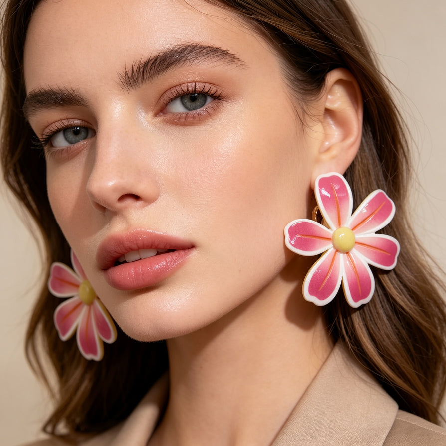 Pendientes de Flores de Colores Surtidos | Joyería al Por Mayor para Mujer|JI JOYA