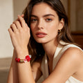 Pulsera Elástica con Diseño de Pez Rojo y Detalles Dorados | Joyería de Moda al Por Mayor|JI JOYA