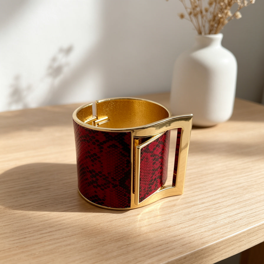 Pulsera Brazalete de Serpiente en Aleación de Zinc con Hebilla - Mayorista de Joyería de Moda para Mujer|JI JOYA