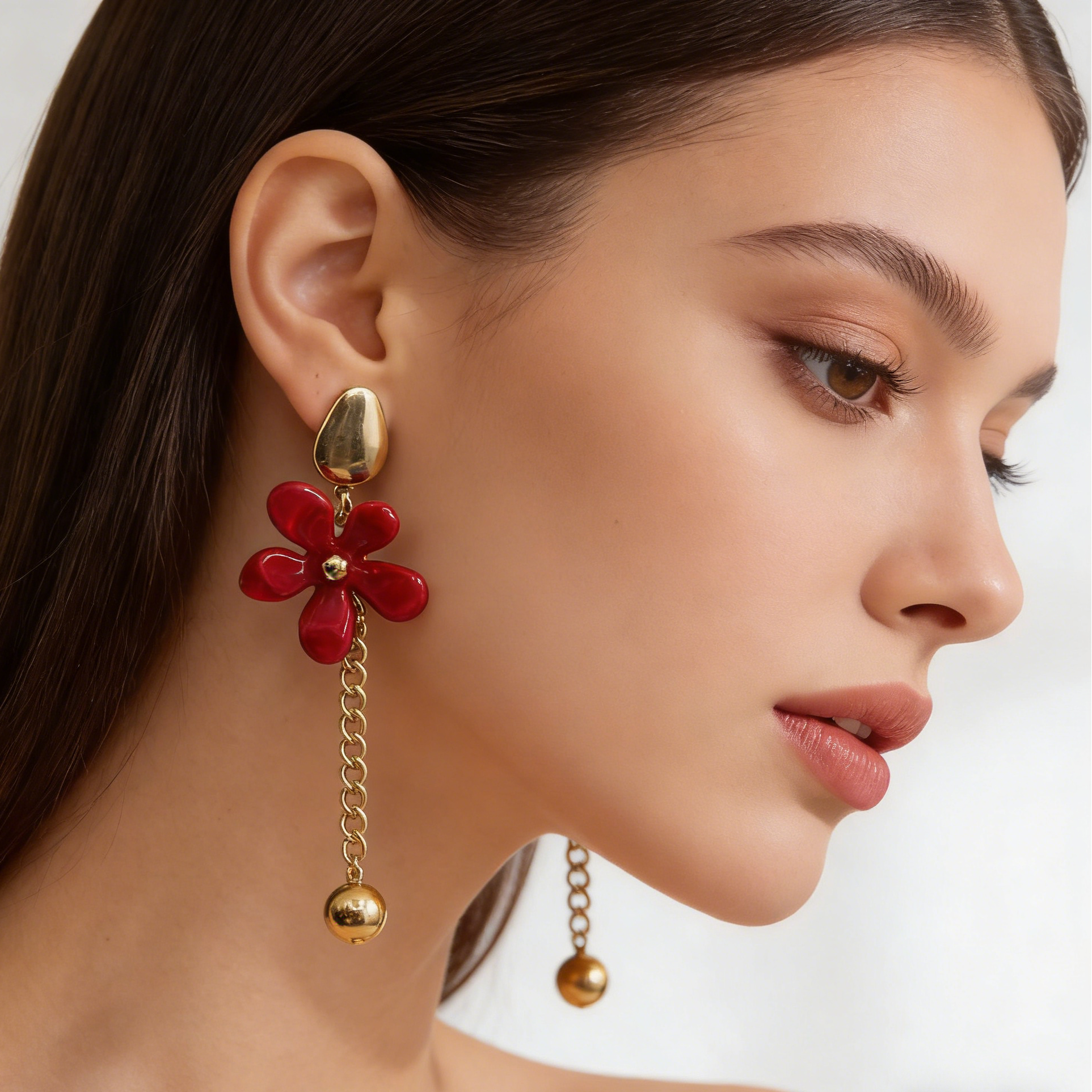 【Amuleto floral primaveral】Conjunto de joyas con borlas florales retro: collar, aretes y pulsera de diseño único (juego de 3 piezas)