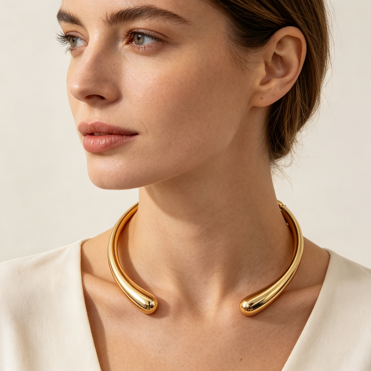 Collar Cuello Abierto Minimalista, 2 Colores, Proveedor de Joyería|JI JOYA