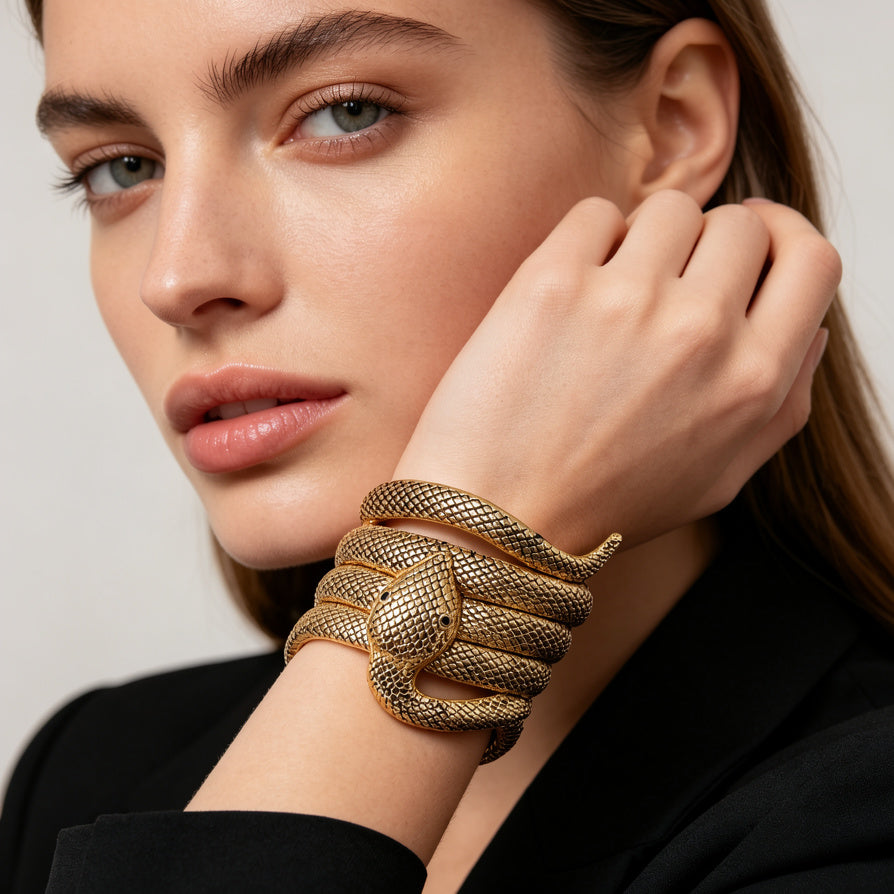 Brazalete Serpiente Estilo Punk Gótico | Mayorista Joyería Europea|JI JOYA