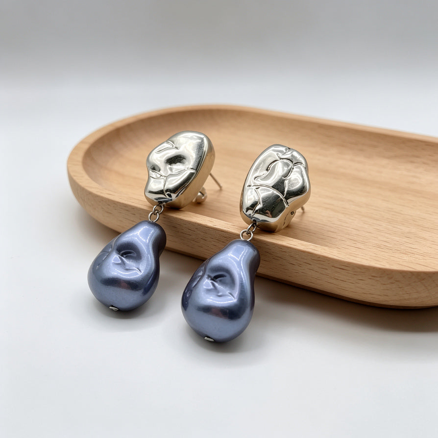Pendientes Barroco de Perla y Metal | Mayorista B2B | Diseño Minimalista y Elegante|JI JOYAS