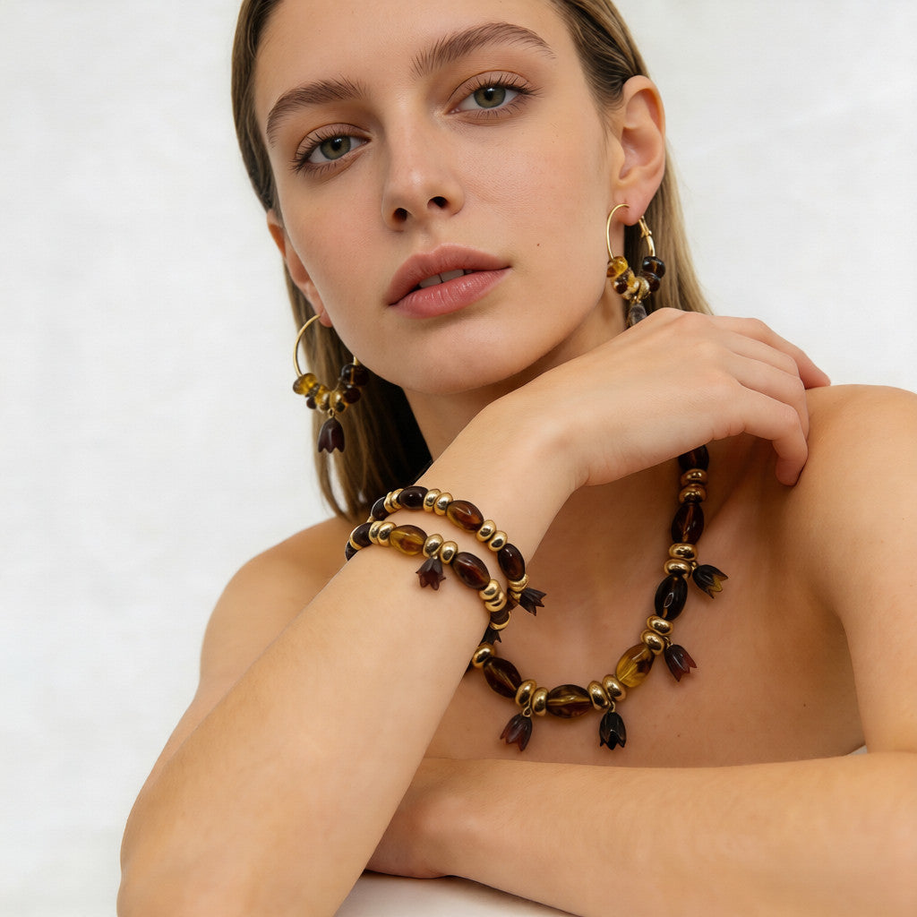 Colorful Resin Petal Jewelry Set: Y2K Aesthetic for Everyday Wear