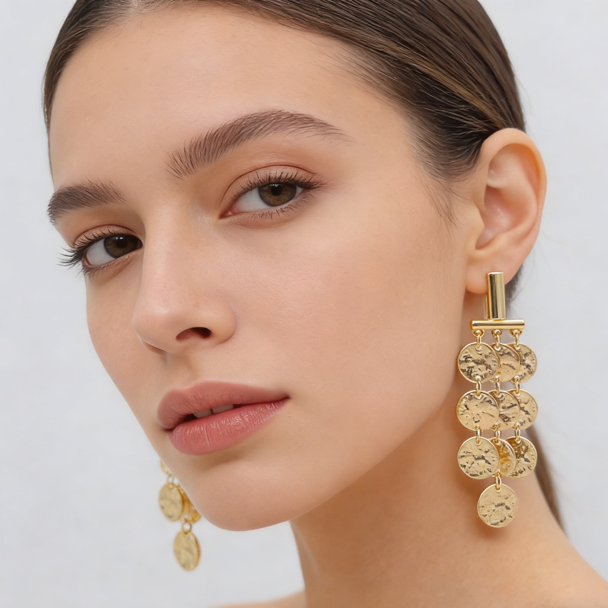 Conjunto de joyas con borlas y monedas de oro | Collar y pendientes bohemios chic