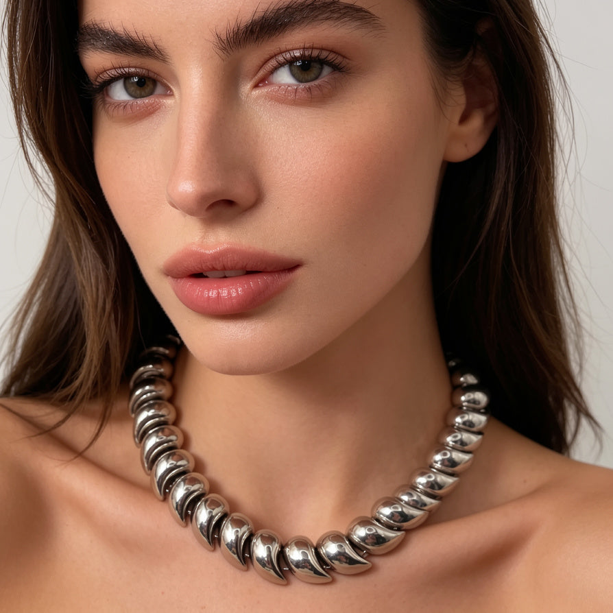 Collar de eslabones gruesos y llamativos de oro | Gargantilla llamativa para mujer