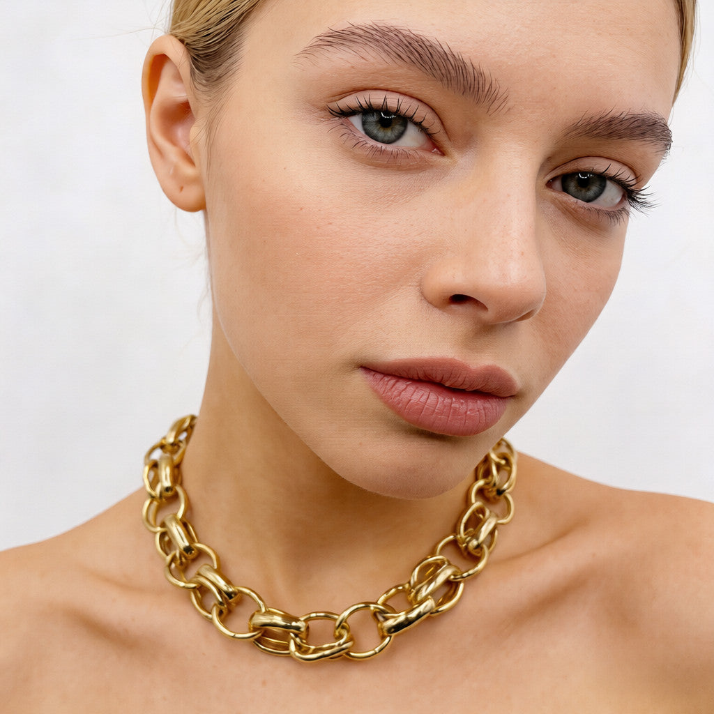 Collar de cadena gruesa de plata - Joyería minimalista y elegante