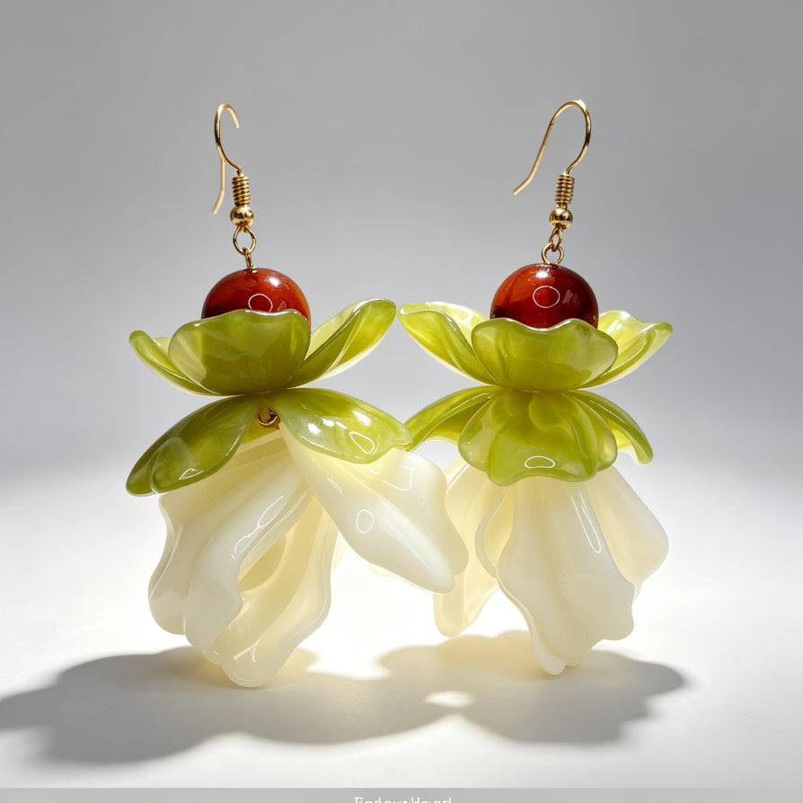 Pendientes Florales Resina Coloridos, Bisutería Mayorista para Mujer, Diseño Bohemio Elegante|JI JOYA