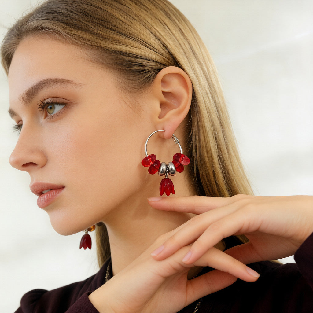 Colorful Resin Petal Jewelry Set: Y2K Aesthetic for Everyday Wear