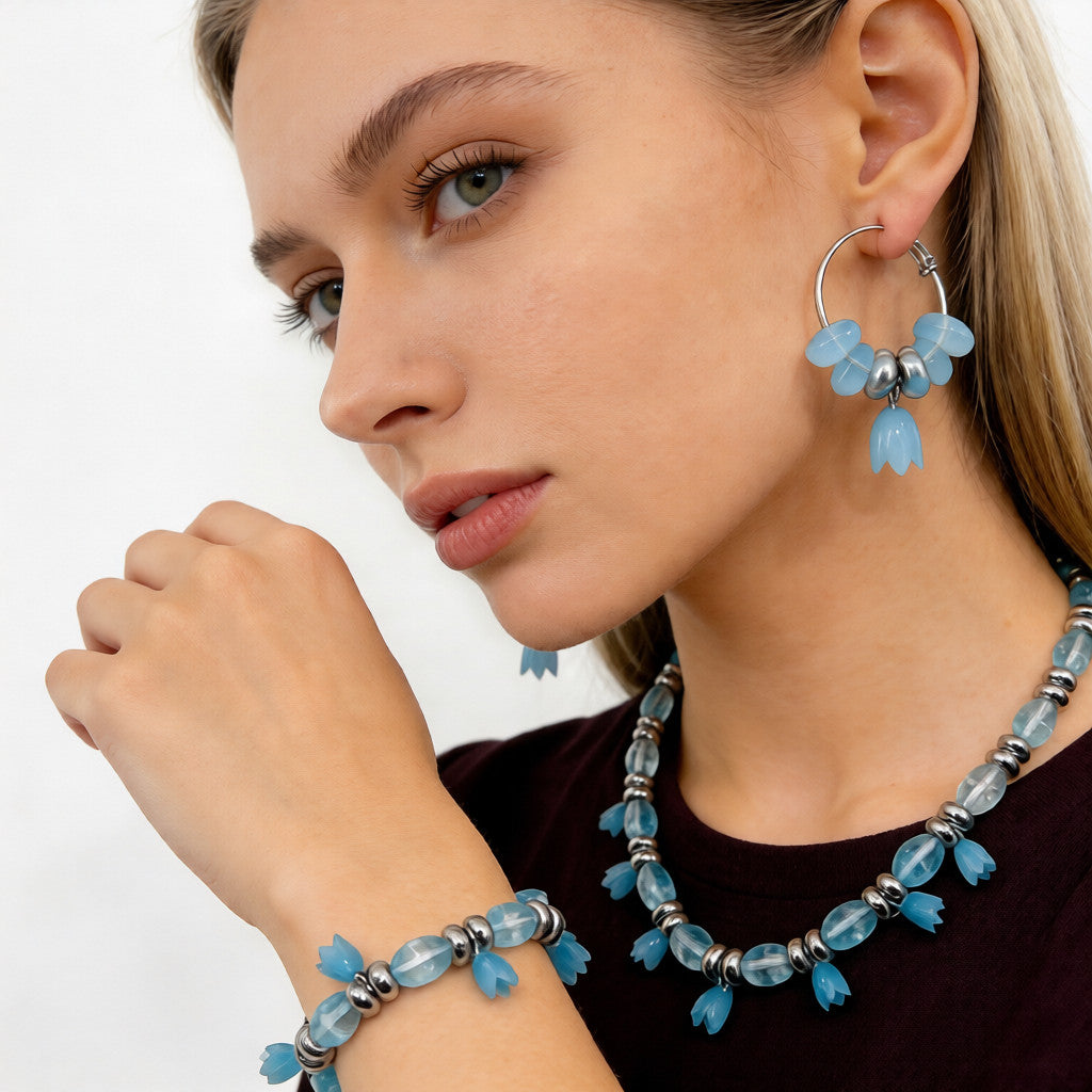 Colorful Resin Petal Jewelry Set: Y2K Aesthetic for Everyday Wear