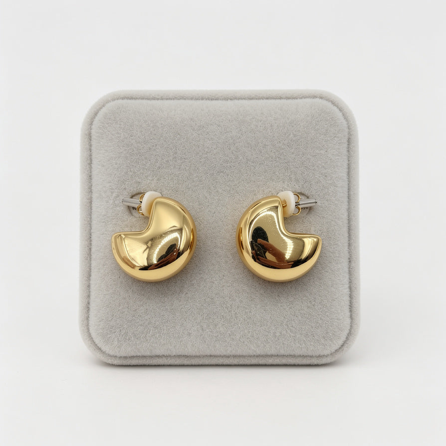 Aretes Modernos en Forma de Luna, Zinc allory Resistente, Lote Mayorista| JI JOYA