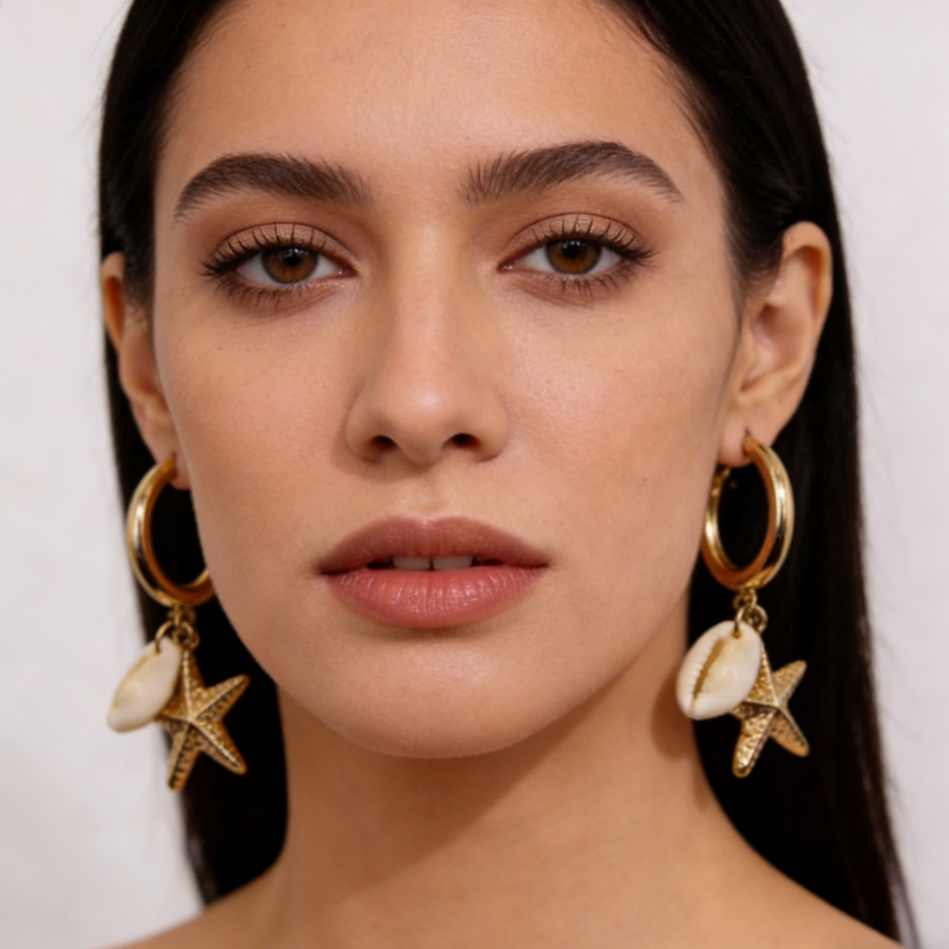 Aros de Concha y Estrella de Mar - Estilo Costero Boho