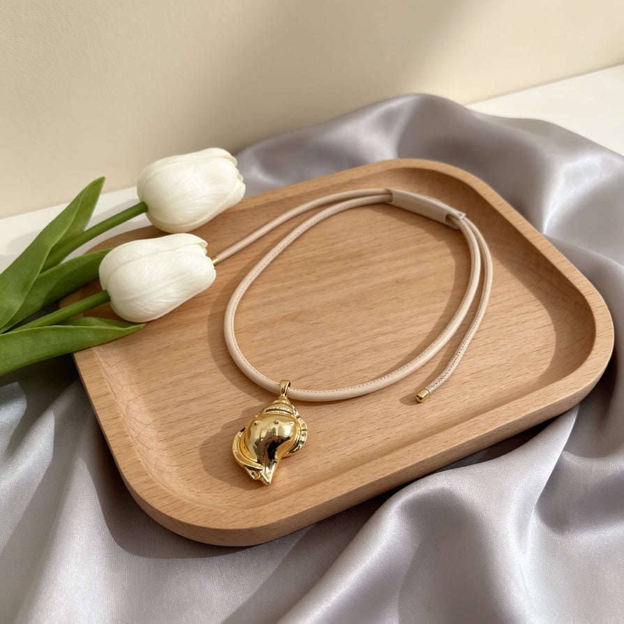 Collar Choker de Concha Dorada, 2 Colores Disponibles - Joyería al por Mayor para Minoristas|JI JOYA