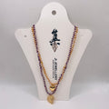 JI JOYA VENTA AL POR MAYOR|Collar Doble Capa con Colgantes Corazón Dorado | Bisutería de Moda al Por Mayor, 2 Colores Disponibles