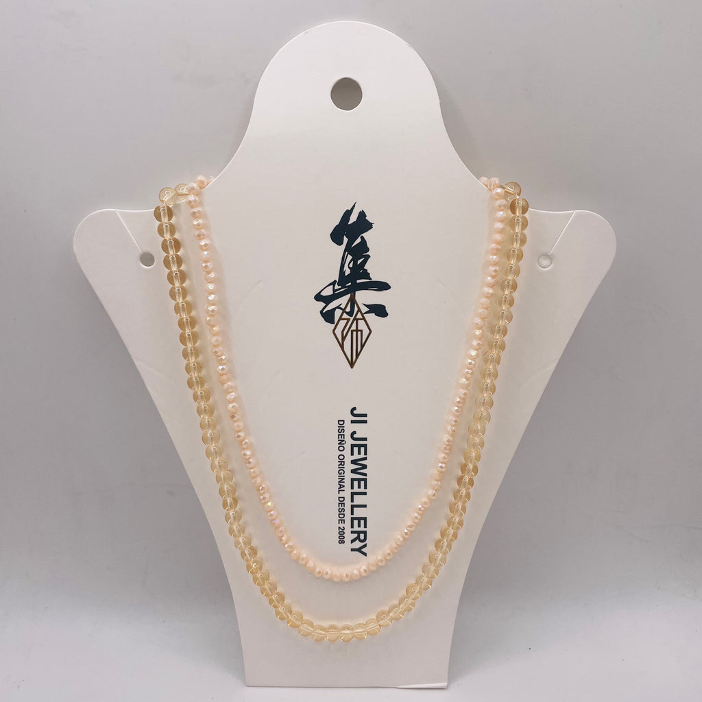 JI JOYA VENTA AL POR MAYOR|Collar Doble de Cuentas de Moda | 2 Colores | Bisutería al Por Mayor para Mujer