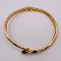 Collar Choker Apertura Plata/Dorado con Piedras Negras y Transparentes | Joya al por mayor