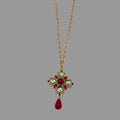 Conjunto Joyería Vintage Medieval, Collar + Pendientes Colgantes con Gota Roja, Bisutería de Lujo para Mujer, Venta al Por Mayor|JI JOYA