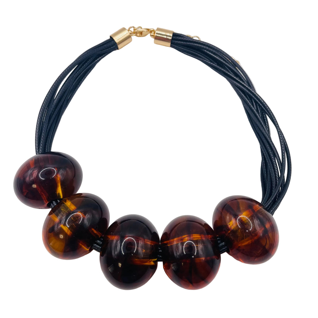 Collar de bolas resina grueso, multi-cuerda, accesorio de moda, venta al por mayor|JI JOYA