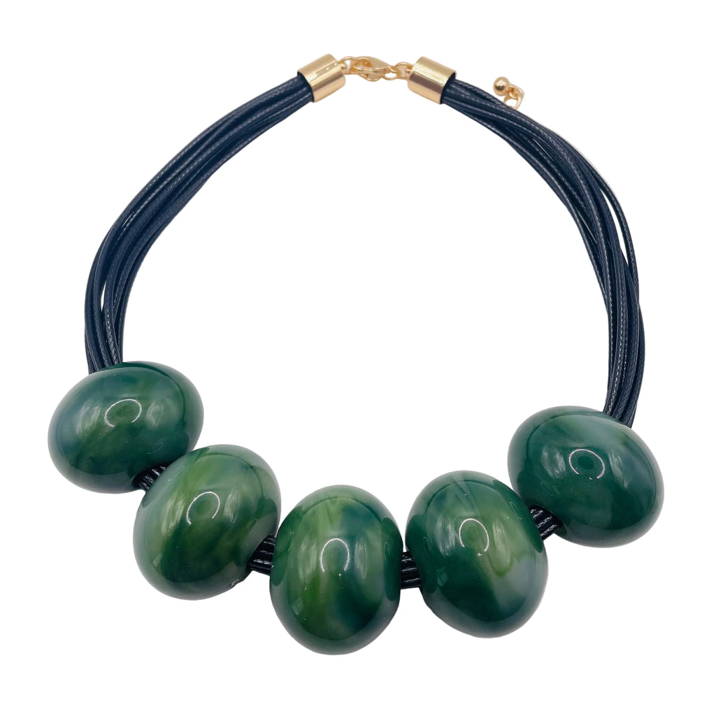 Collar de bolas resina grueso, multi-cuerda, accesorio de moda, venta al por mayor|JI JOYA
