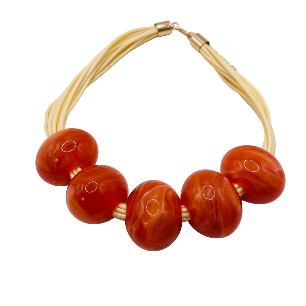 Collar de bolas resina grueso, multi-cuerda, accesorio de moda, venta al por mayor|JI JOYA