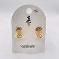 Pendientes Doble Óvalo con Piedra de Cristal | 3 Colores Disponibles | Mayorista B2B | Aguja S925 Hipoalergénica|JI JOYA