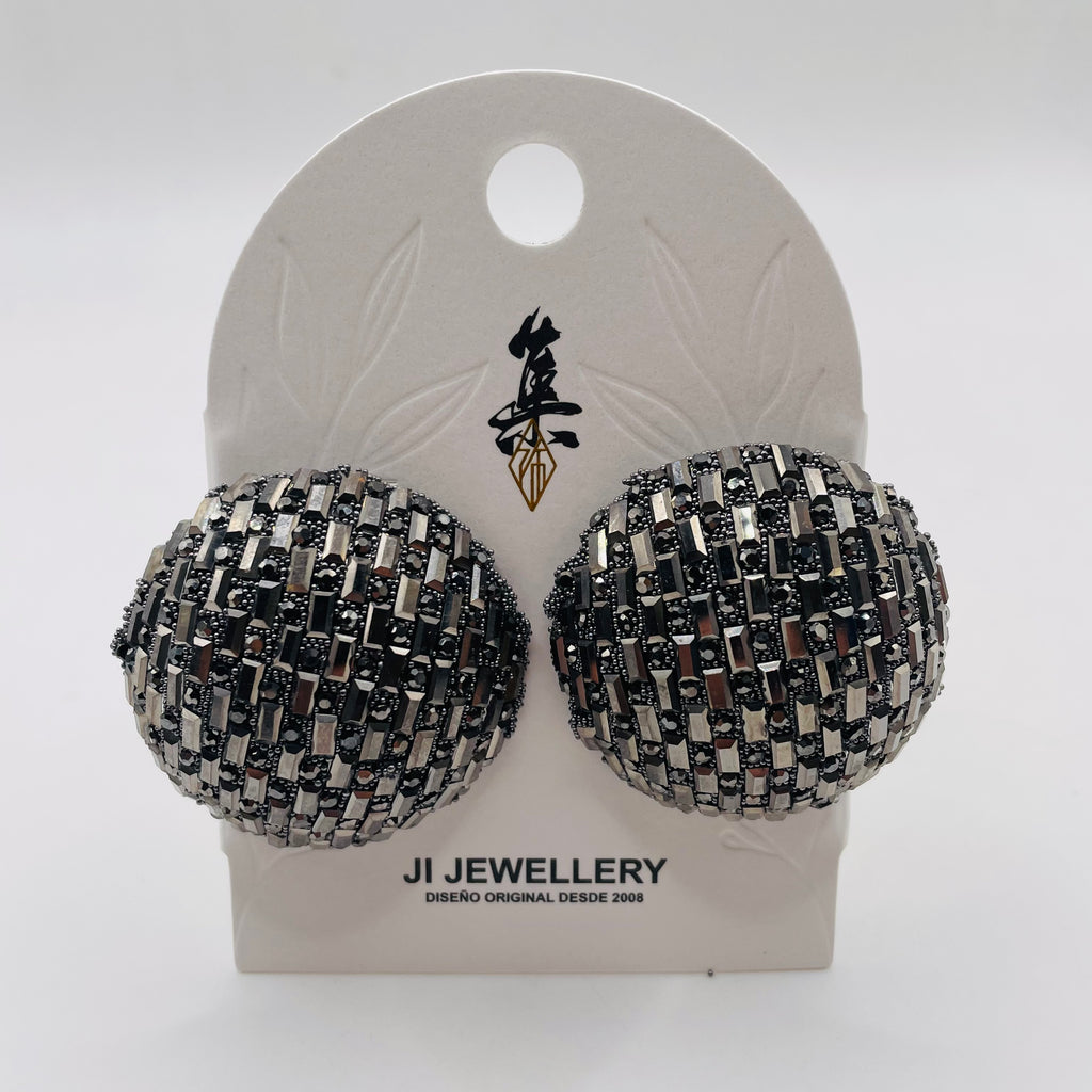 Pendientes Esfera con Pedrería - Calidad Premium para Revendedores|JI JOYA