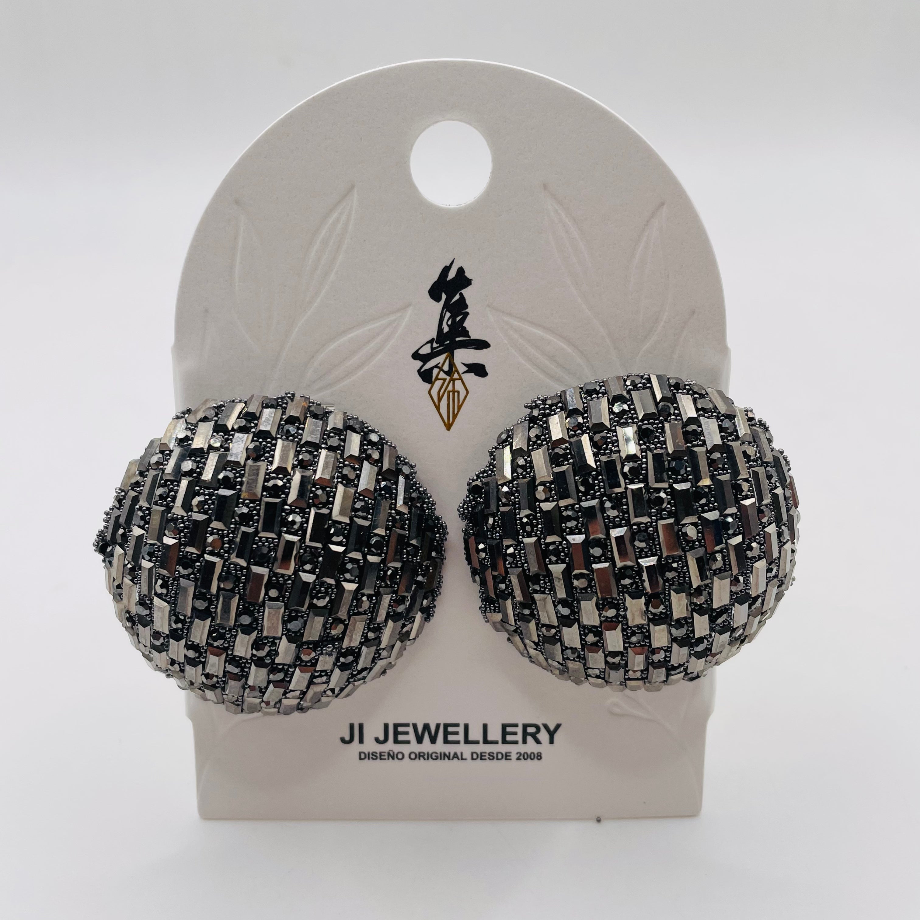Pendientes Esfera con Pedrería - Calidad Premium para Revendedores|JI JOYA