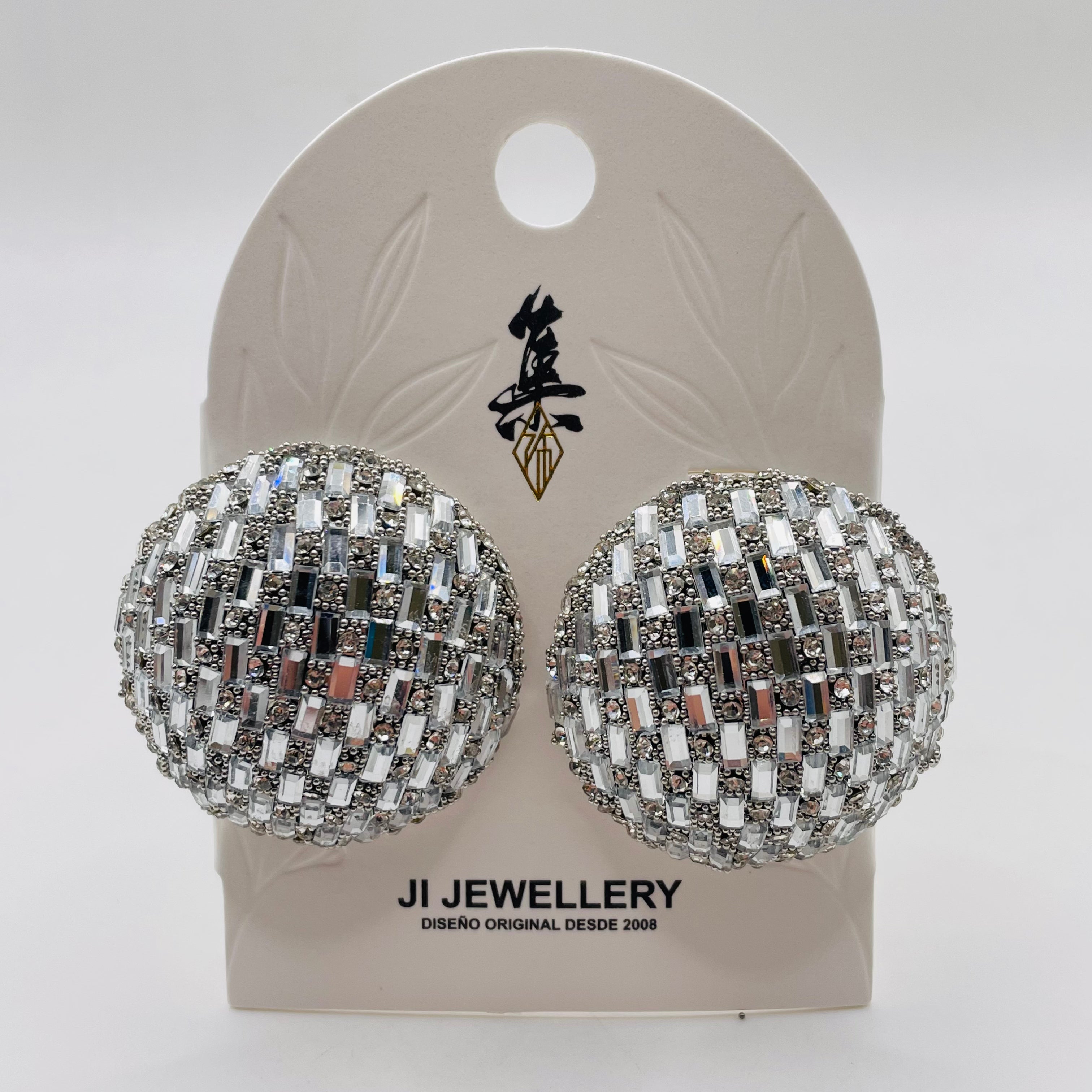 Pendientes Esfera con Pedrería - Calidad Premium para Revendedores|JI JOYA