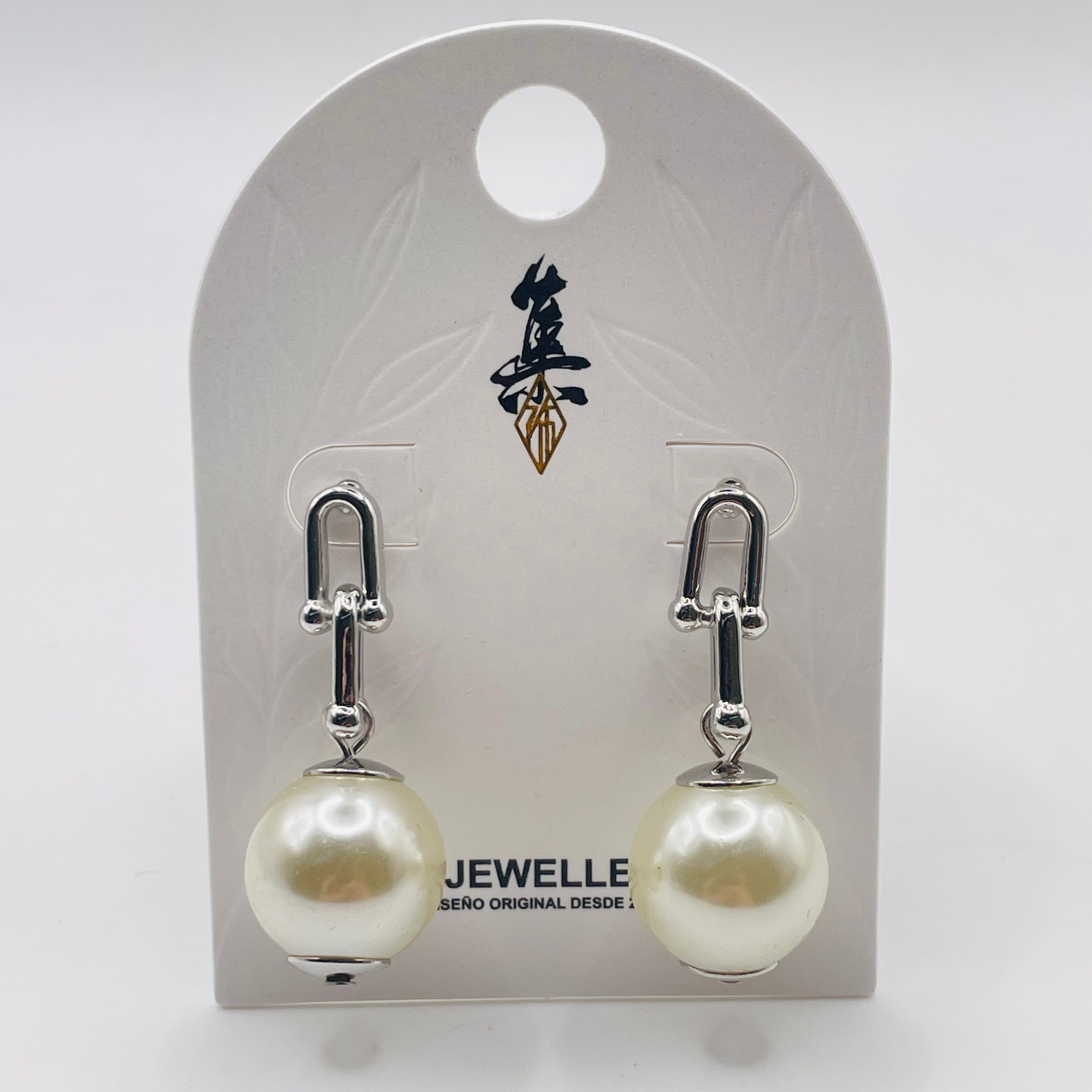 Pendientes Perla Colgante Plata/Oro Diseño Minimalista al Por Mayor, Arete Perla Redonda Vintage para Mujer Mayorista Joyería|JI JOYA