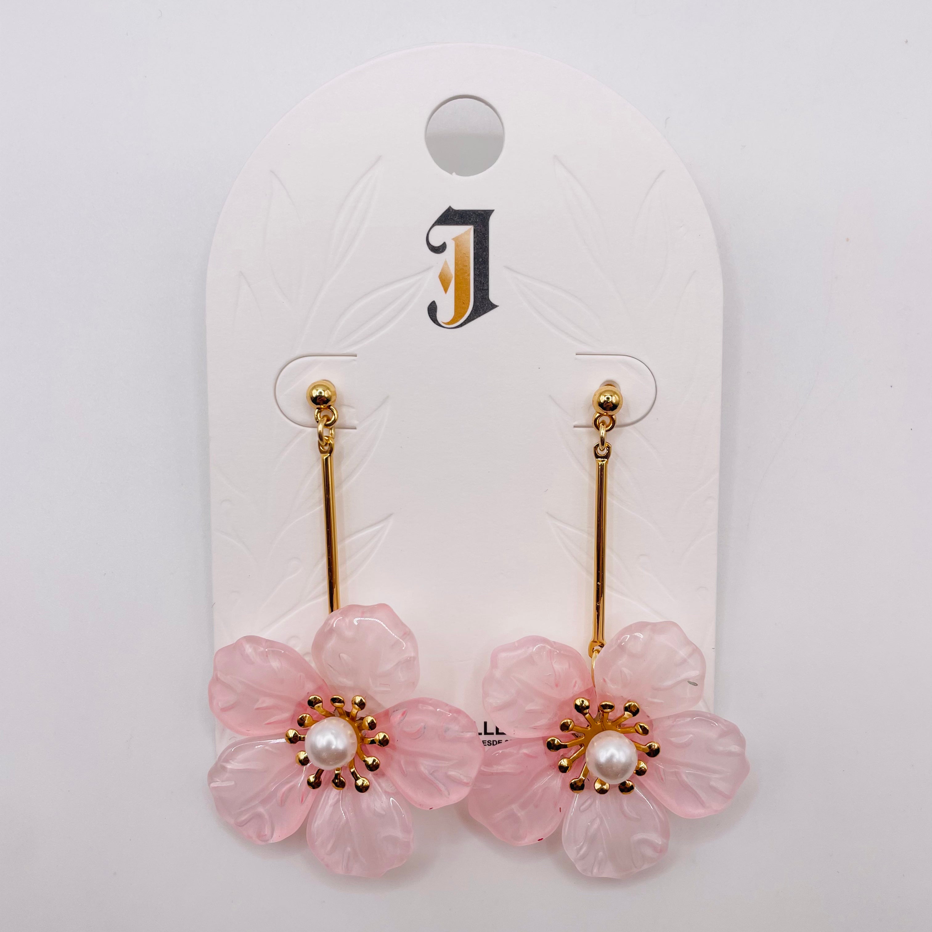 Pendientes Flor Colores Surtidos Mayorista, Pendientes Largos de Resina con Perla Artificial, Joyería Moda Floral al Por Mayor para Tiendas|JI JOYA