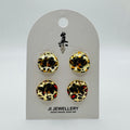 Pendientes Estampado Leopardo Chapados en Oro Irregulares | Joyería Mayorista para Mujer, Pedido Mínimo Personalizable|JI JOYA