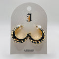 Aretes U Estilo Leopardo Dorado, Pendientes Chunky Trend al Por Mayor para Tiendas|JI JOYA