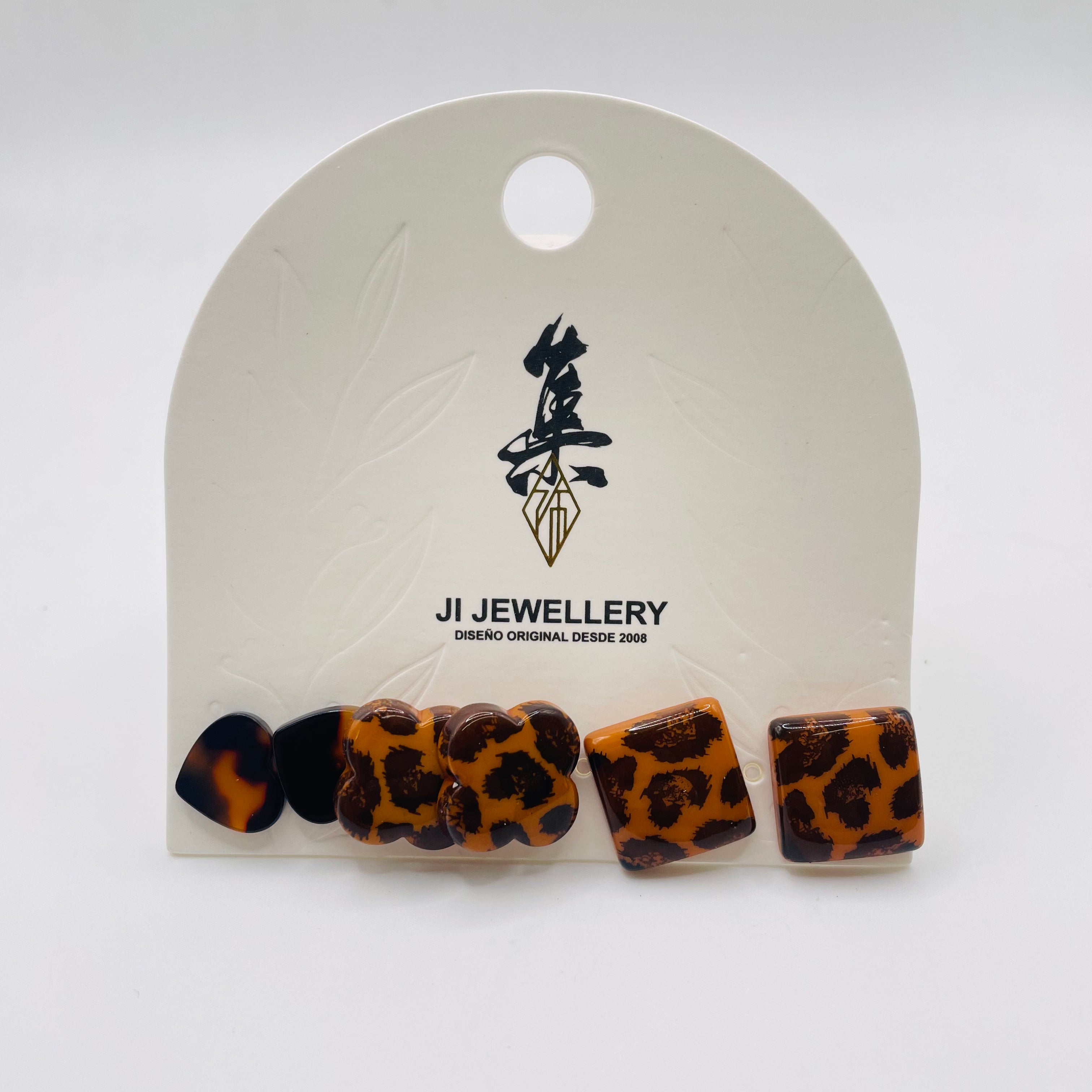 Pendientes Estampado Leopardo Resina Formas Variadas, Pendientes Moda Vintage al Por Mayor | JI JOYA