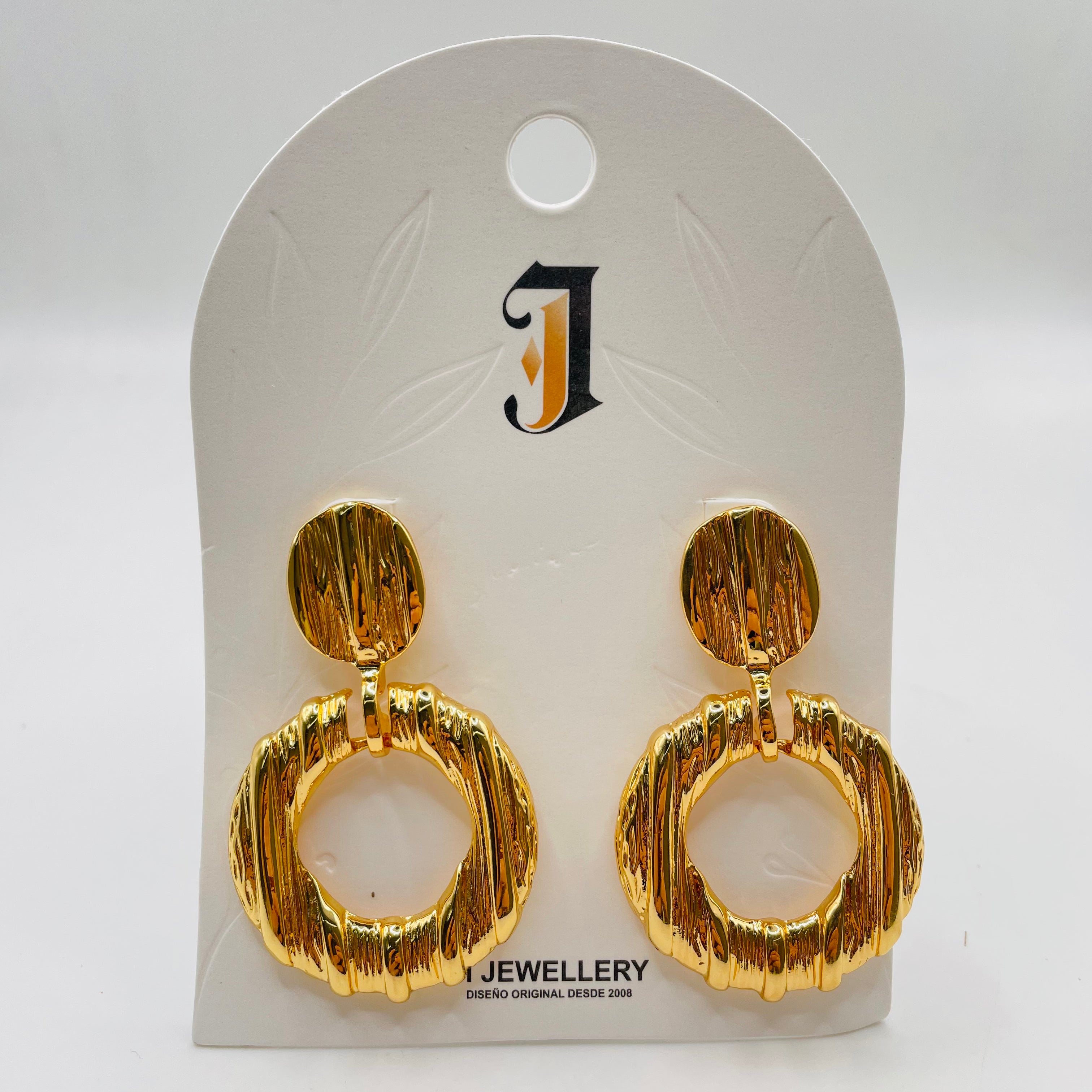 Pendientes Aro Texturizados Metal Plata y Dorado al Por Mayor | Diseño Minimalista Moda Mujer OEM ODM|JI JOYA