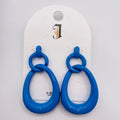 Pendientes Colgantes Doble Eslabón Gota Resina | Joyería Moda Mujer Venta al Por Mayor 4 Colores Disponibles|JI JOYA