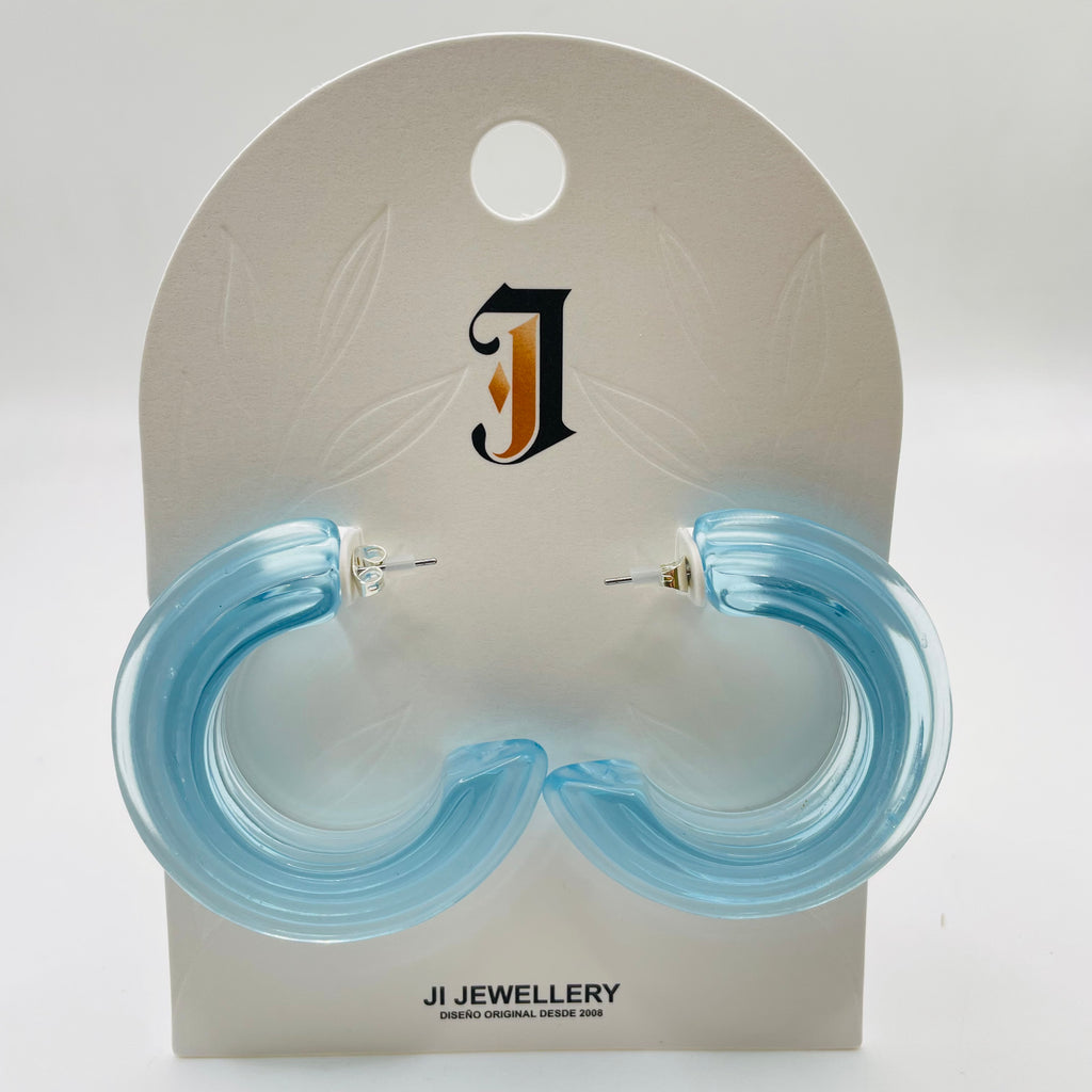 Aros C Ondulados de Resina Multicolor | Pendientes Mayorista para Mujer, Joyería Moda al Por Mayor MOQ Bajo|JI JOYA