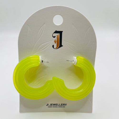 Aros C Ondulados de Resina Multicolor | Pendientes Mayorista para Mujer, Joyería Moda al Por Mayor MOQ Bajo|JI JOYA