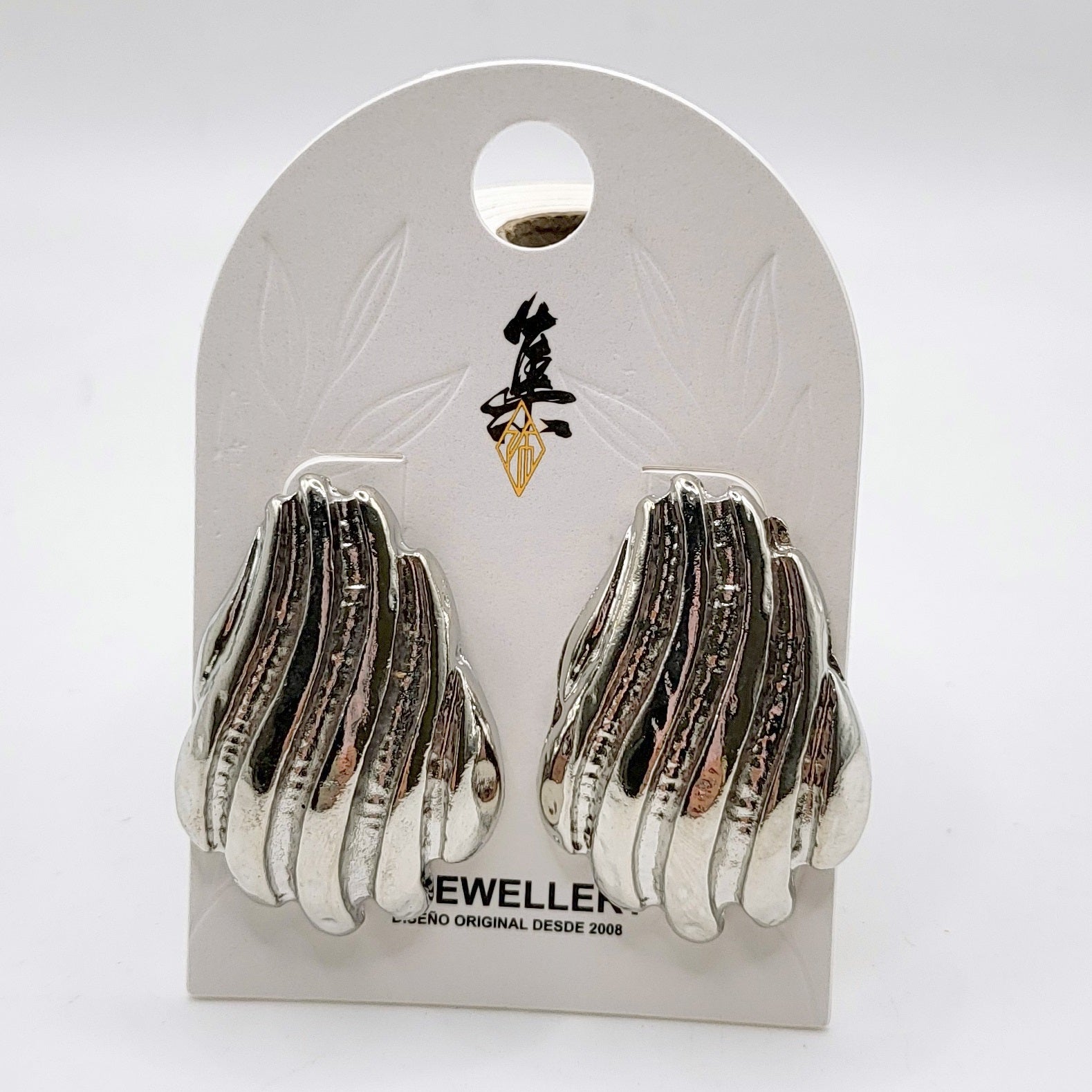 Pendientes de Metal Ondulado Dorado y Plateado - Diseño Minimalista de Moda al Por Mayor|JI JOYA