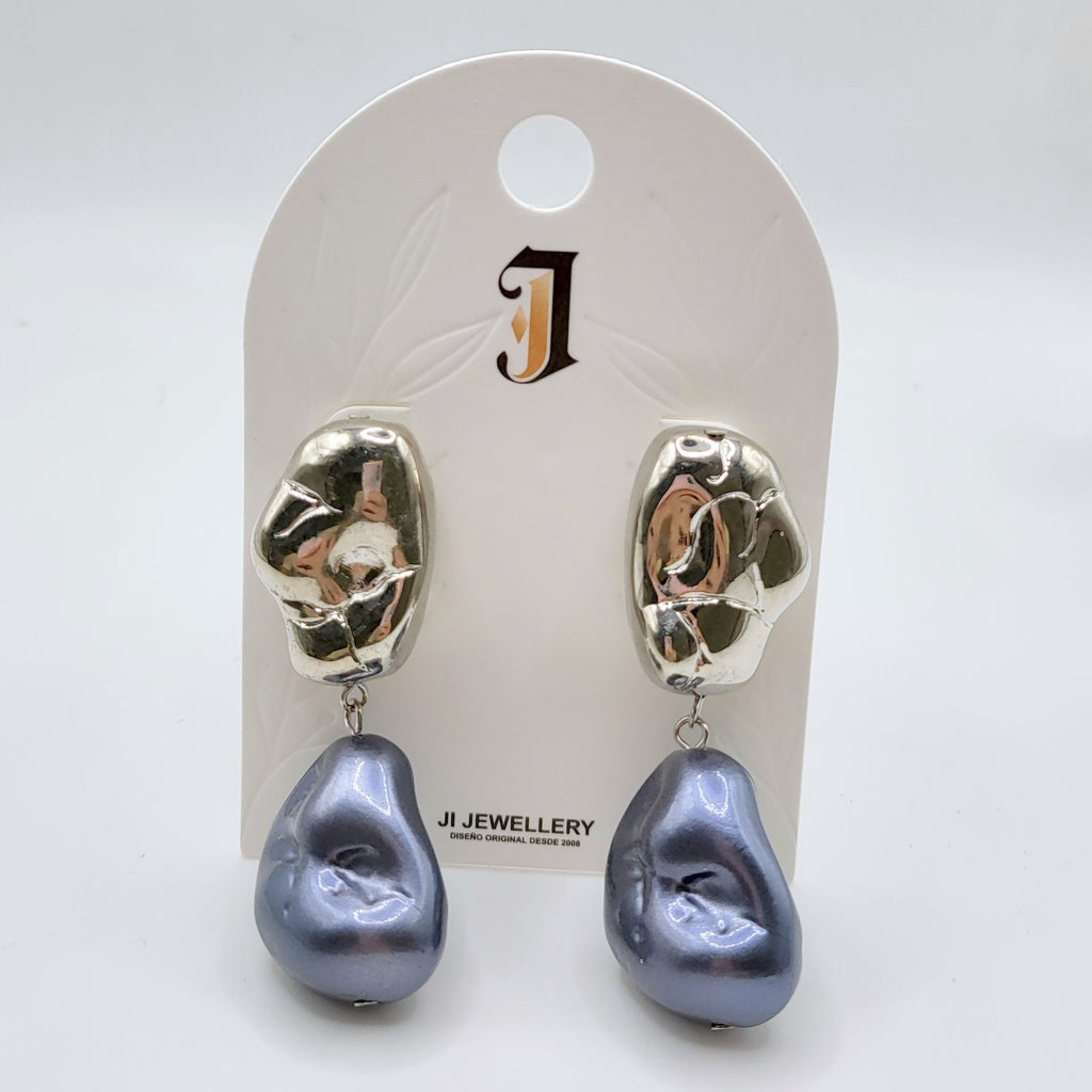 Pendientes Barroco de Perla y Metal | Mayorista B2B | Diseño Minimalista y Elegante|JI JOYAS