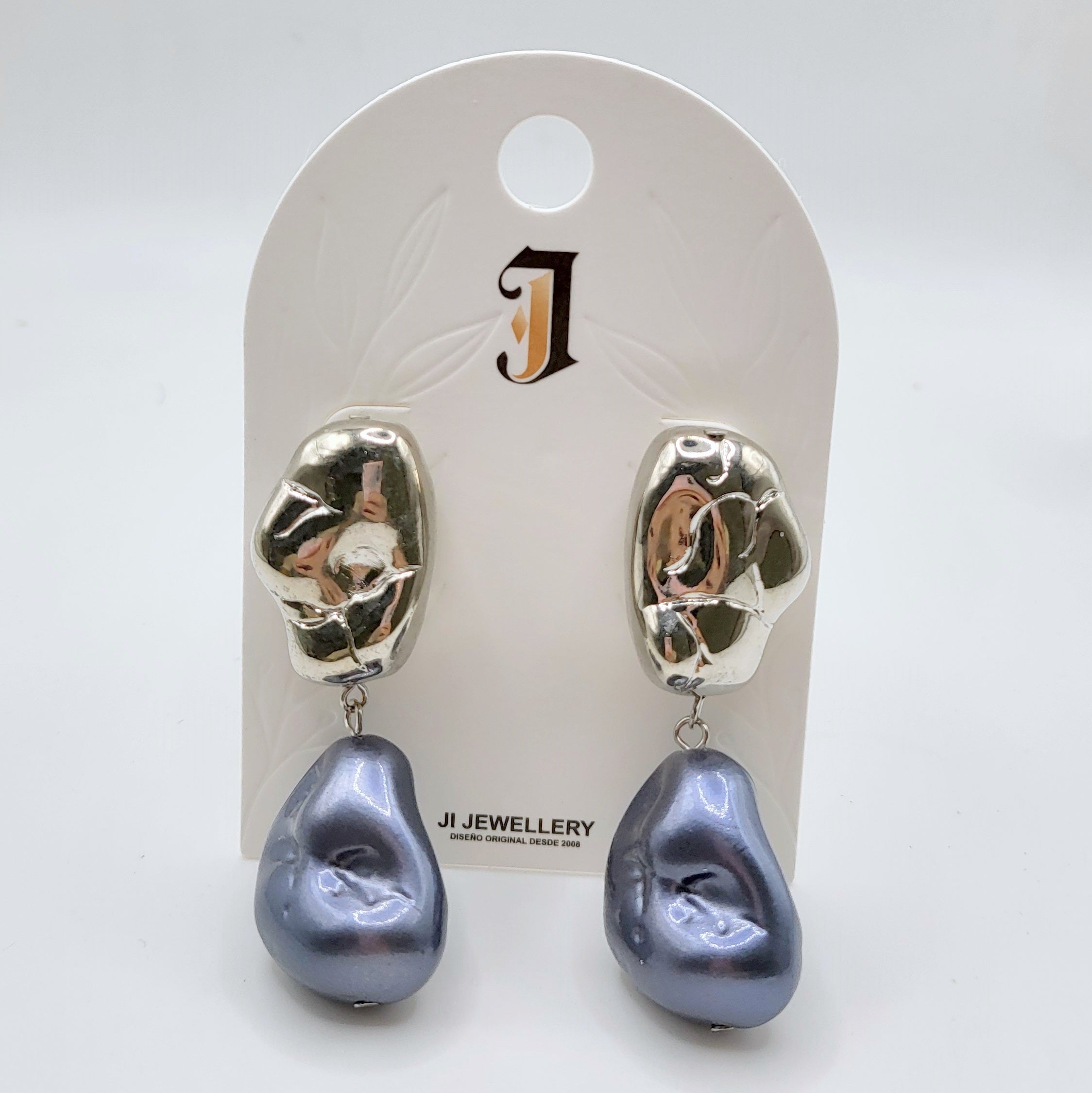 Pendientes Barroco de Perla y Metal | Mayorista B2B | Diseño Minimalista y Elegante|JI JOYAS